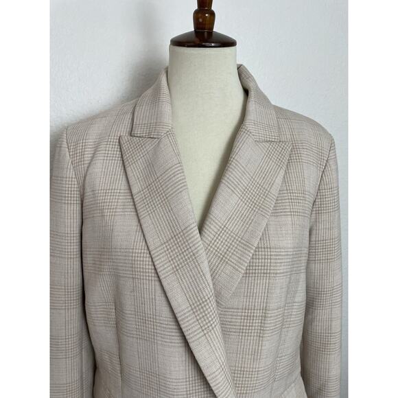 House of Harlow 1960 Jacket Blazer Double Breast Plaid Stretch - Picture 2 of 11